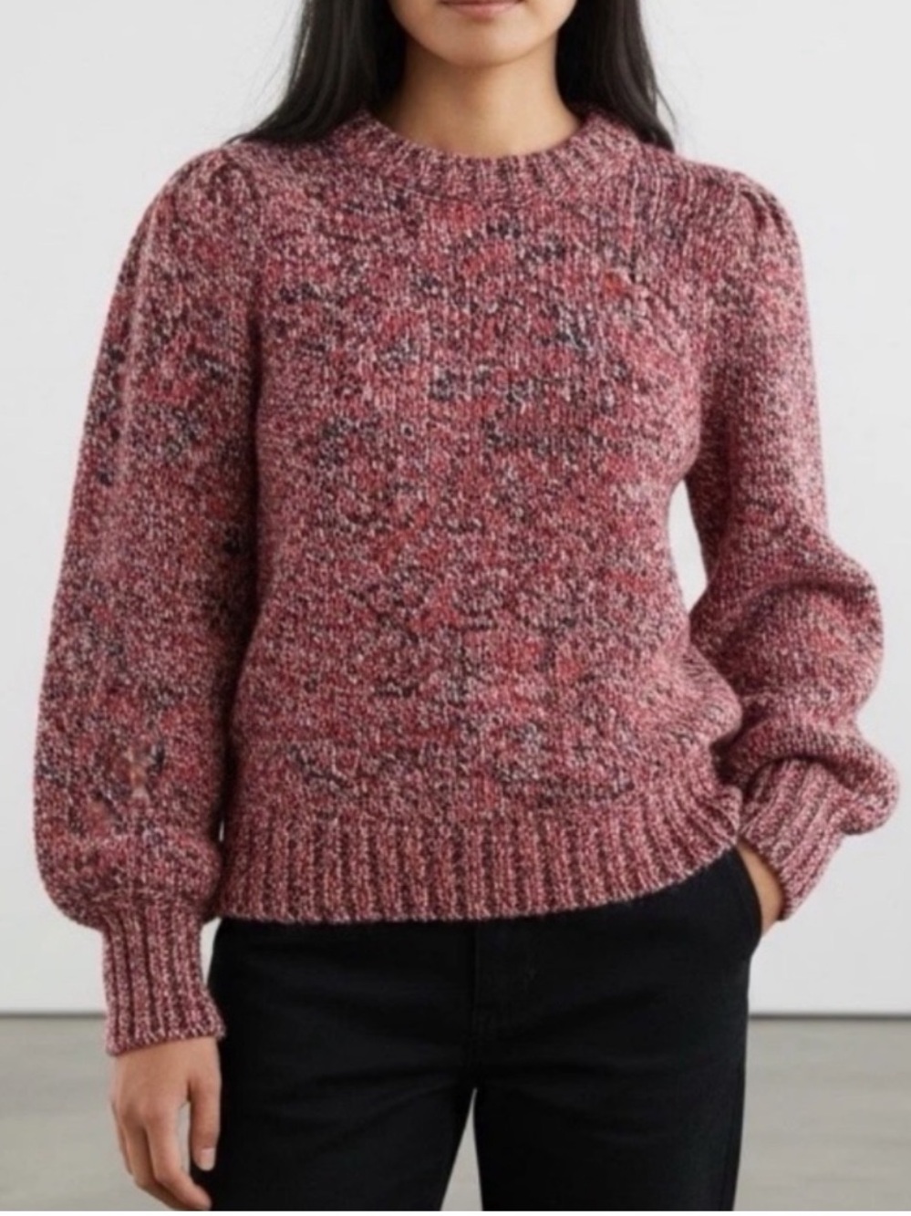 525 America Marled Puff Shoulder Sweater